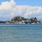 long distance shot of the old fortress in corfu