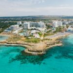 adams beach hotel on cyprus in birds eye view